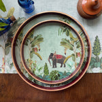 Tropical Elephant Enamel Round Tray