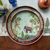 Tropical Elephant Enamel Round Tray