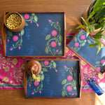 Lotus Jaal Wooden Tray Set