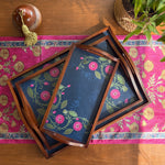 Lotus Jaal Wooden Tray Set