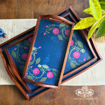 Lotus Jaal Wooden Tray Set