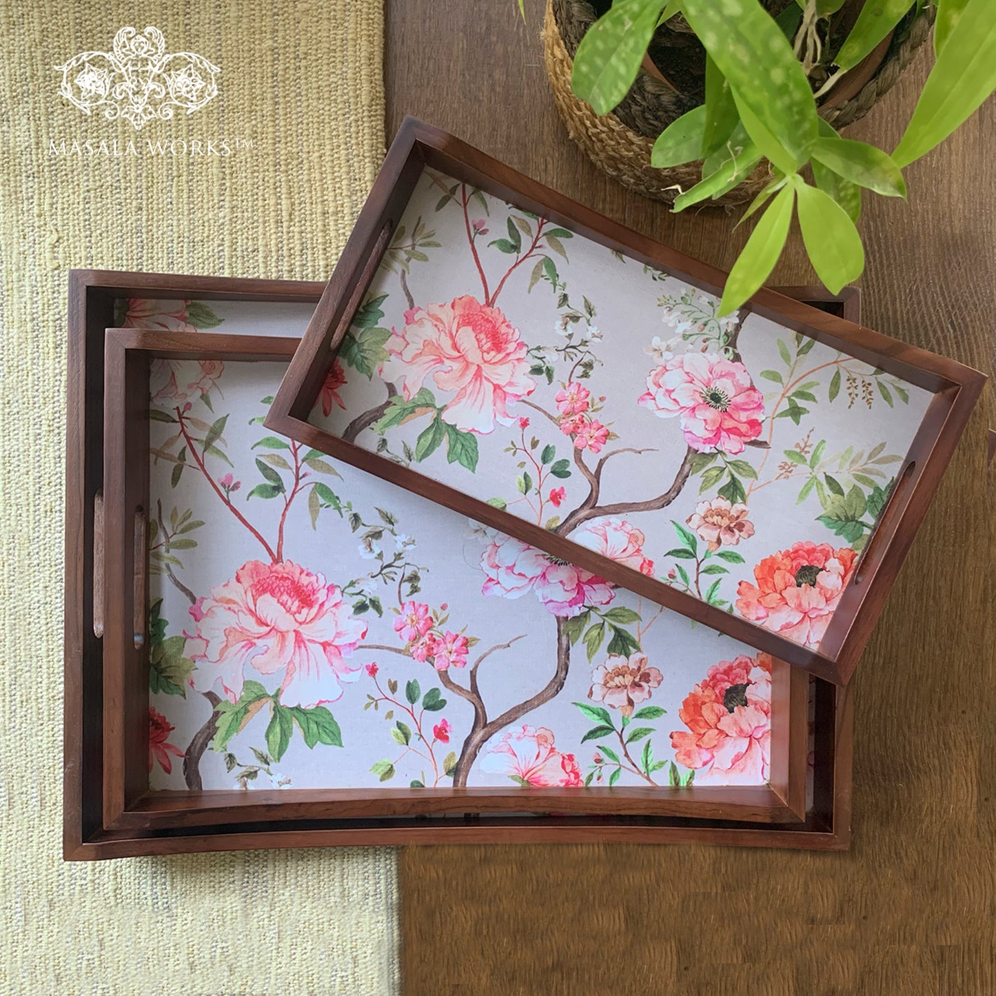 Peonys in Bloom Tray Set