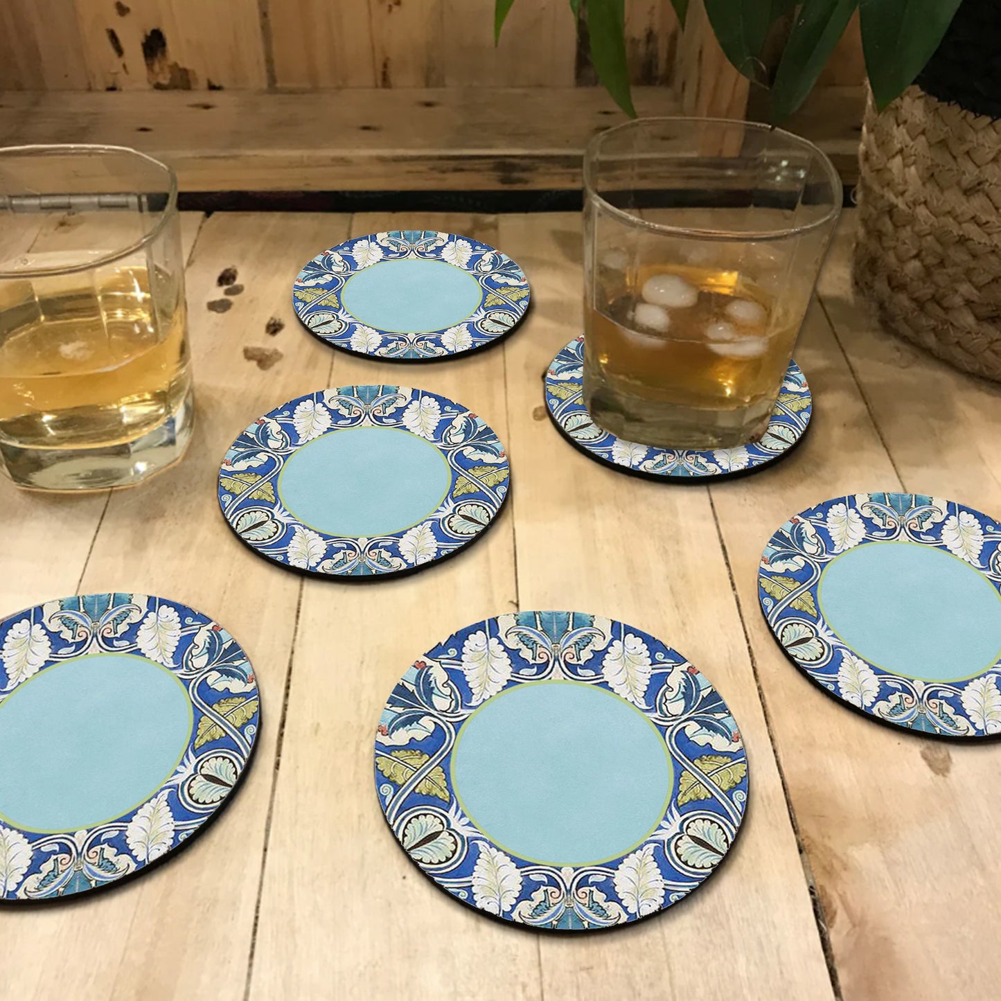 Azure Foliage Coasters