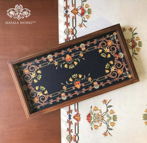 Intricate Inlay Wooden Tray Small Tray