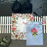Whimsical Dragon Fly Oasis Drawstring Pouches
