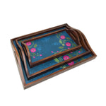 Lotus Jaal Wooden Tray Set