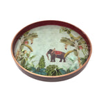 Tropical Elephant Enamel Round Tray