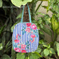 Stripes And Petal Oval Tote Bag