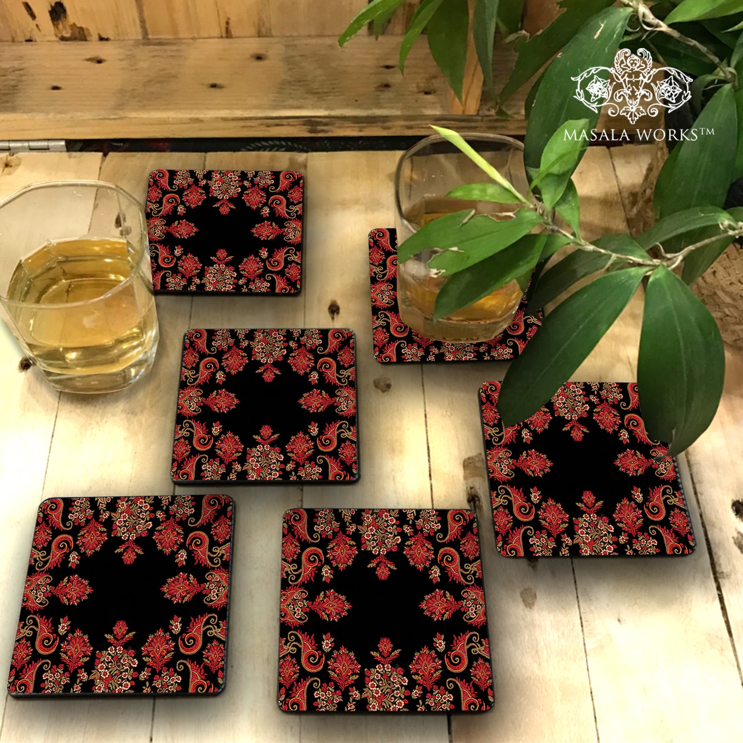 Black Pashmina Coasters
