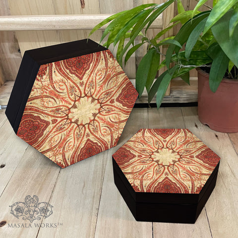 Paisley Hexagon Box