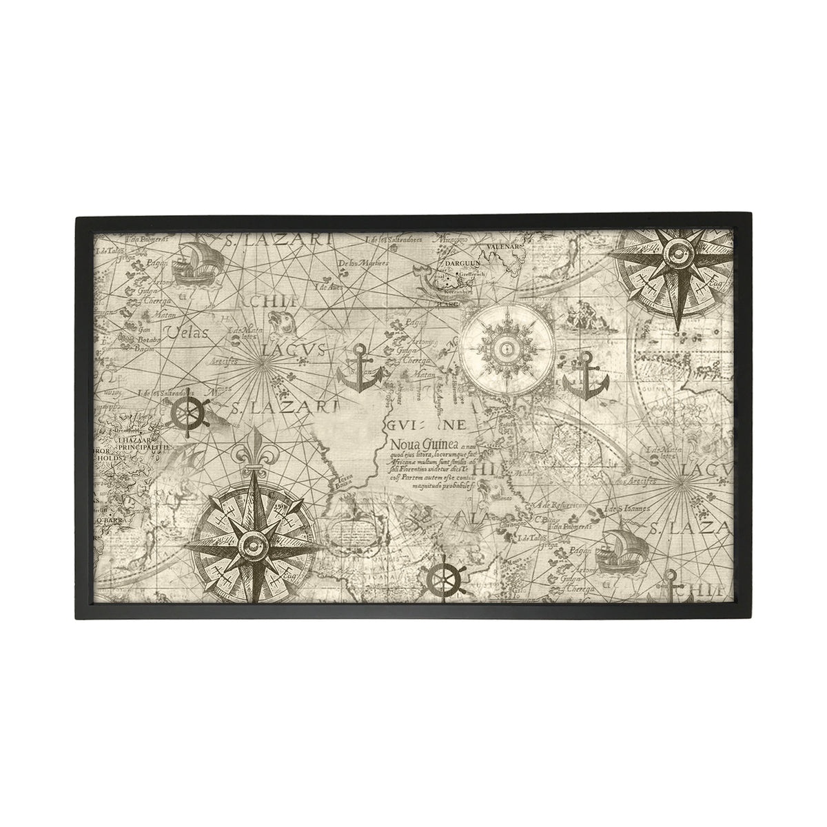 Nautical Map Folding Bed Tray