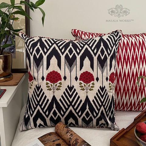 Ikat Boota Reversible Cushion