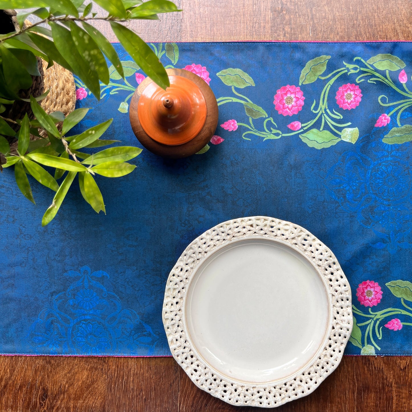 Lotus Jaal Reversible Table Runner