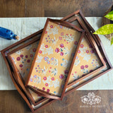 Chintz Garden Wooden Tray Set