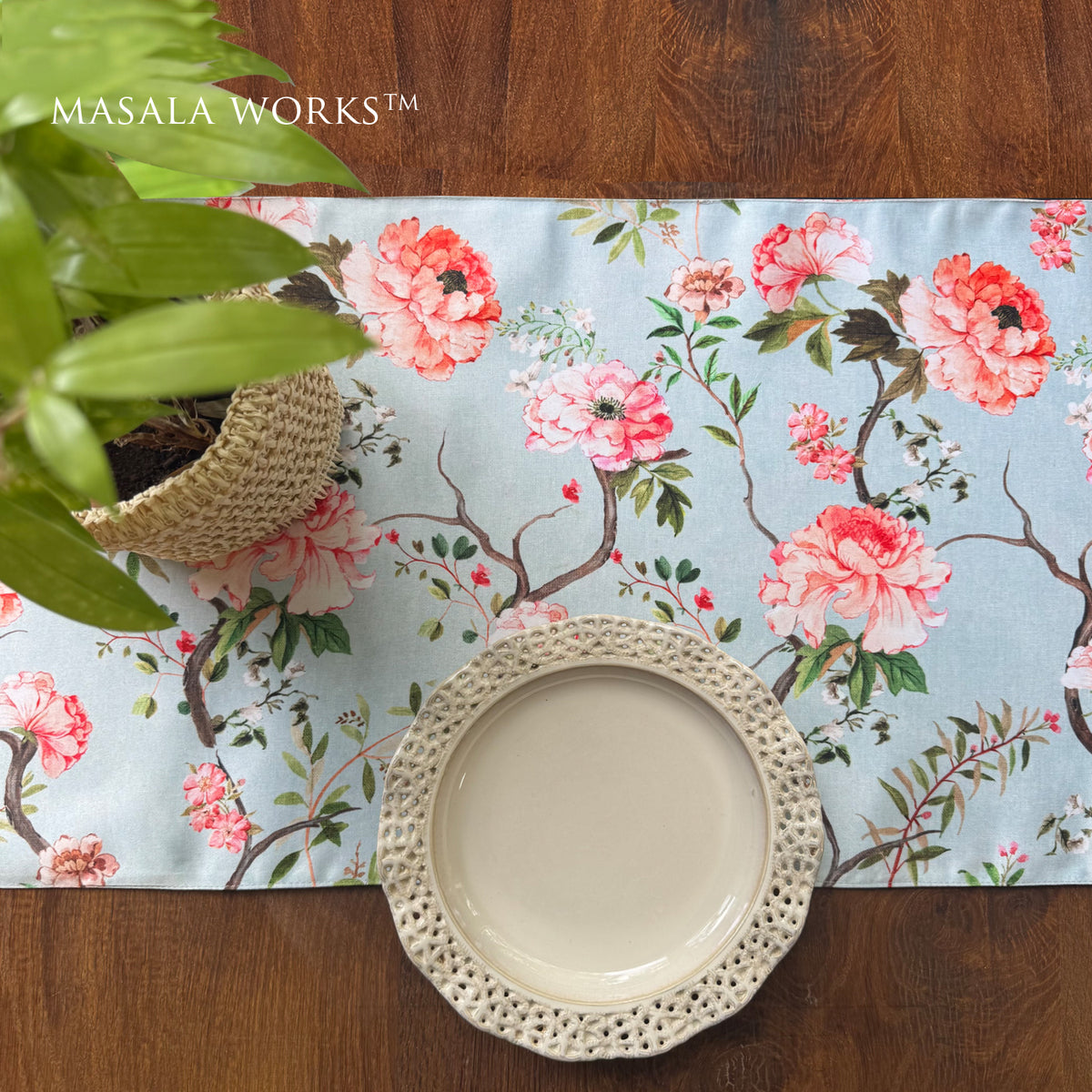 Peonys in Bloom Reversible Table Runner