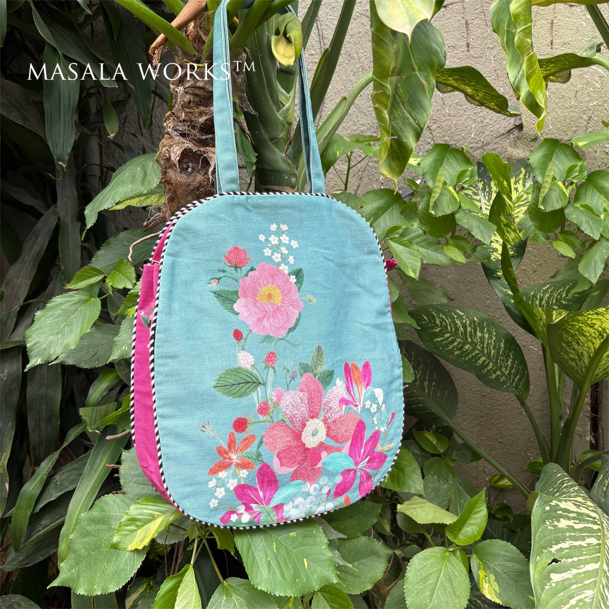 Whispering Bloom Oval Tote Bag