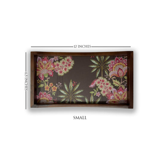 Vintage Mocha Floral Tray Set