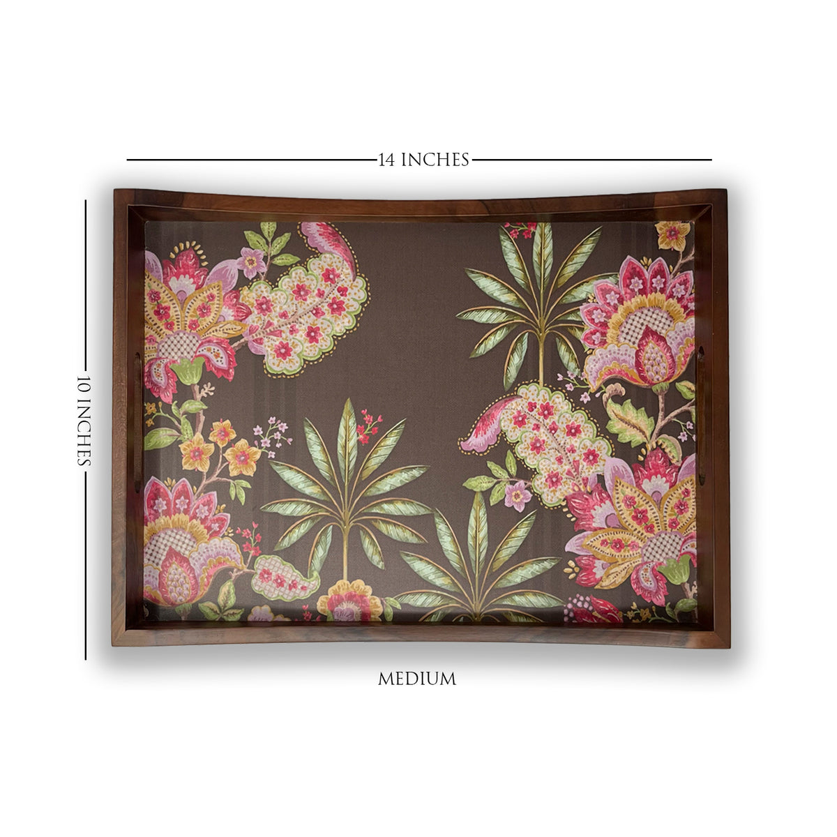 Vintage Mocha Floral Tray Set