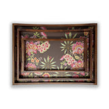 Vintage Mocha Floral Tray Set