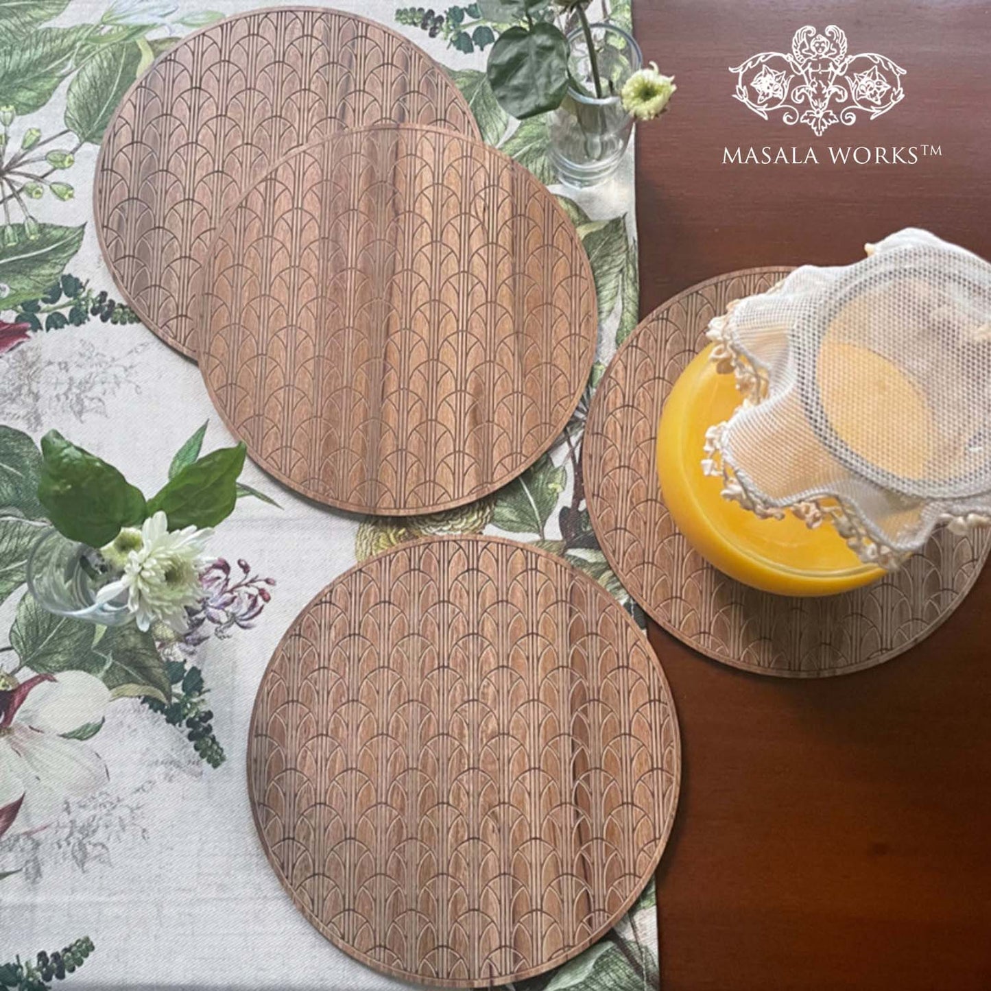 Geometric Jaal Cutwork Trivet Set (Set of 4)