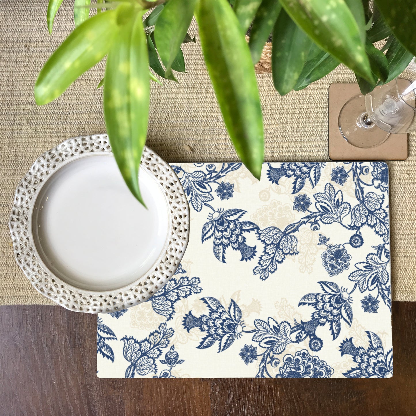 Blue Pottery Chintz Tablemat