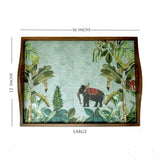 Tropical Elephant Wooden Tray Set