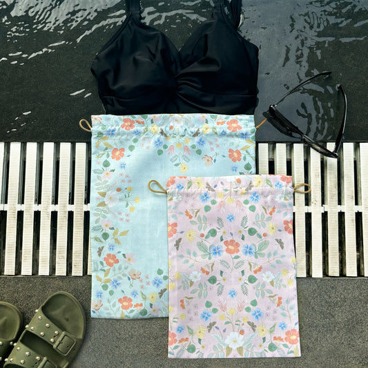 Pale Blossom Drawstring Pouches