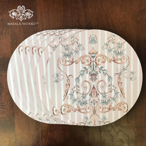Pale florids Round Table Mat Set of 6