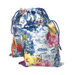 Radiant Garden On Ink Drawstring Pouches