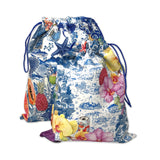 Radiant Garden On Ink Drawstring Pouches