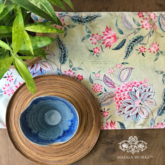 Aster and Artichoke Blooms Reversible Table Runner