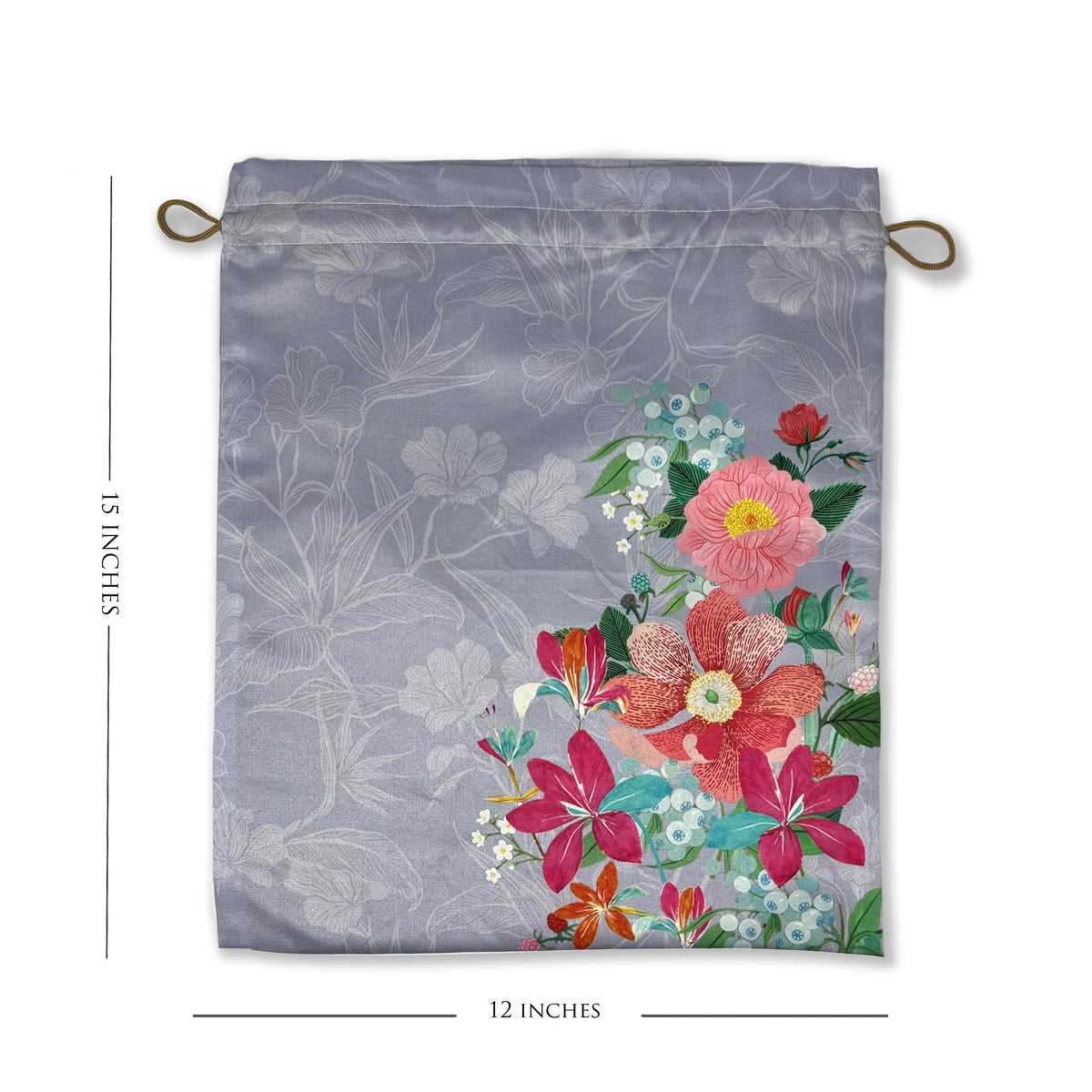 Whispering Bloom Drawstring Pouches
