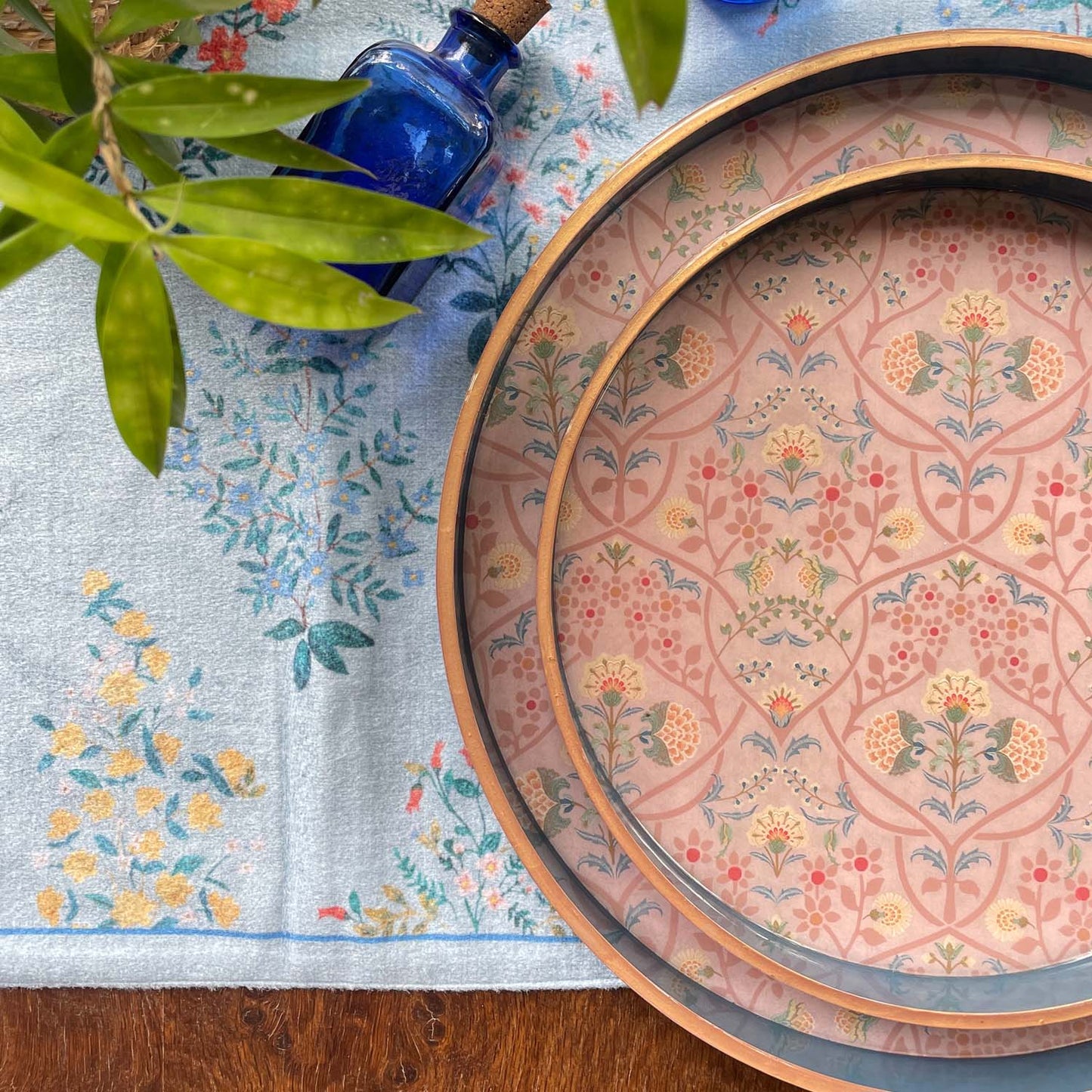 Delicate Jaal Enamel Round Tray