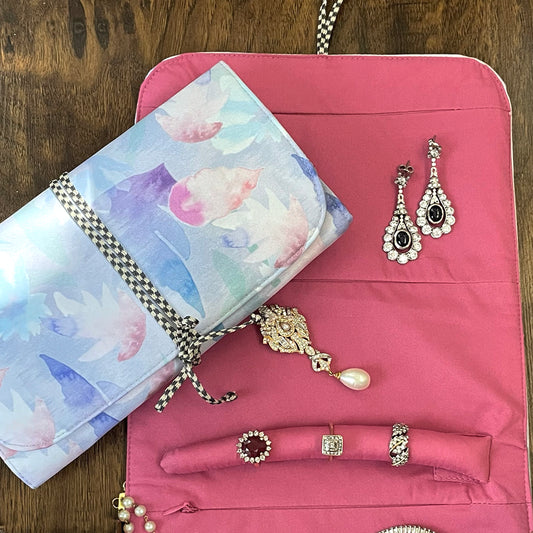 Subtle Foliage Jewellery Pouch
