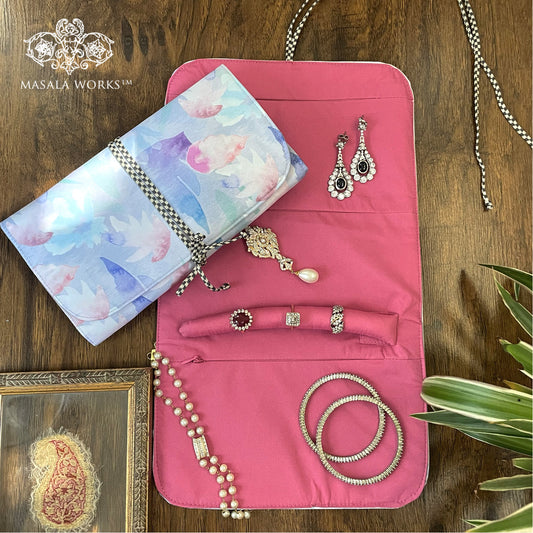Subtle Foliage Jewellery Pouch