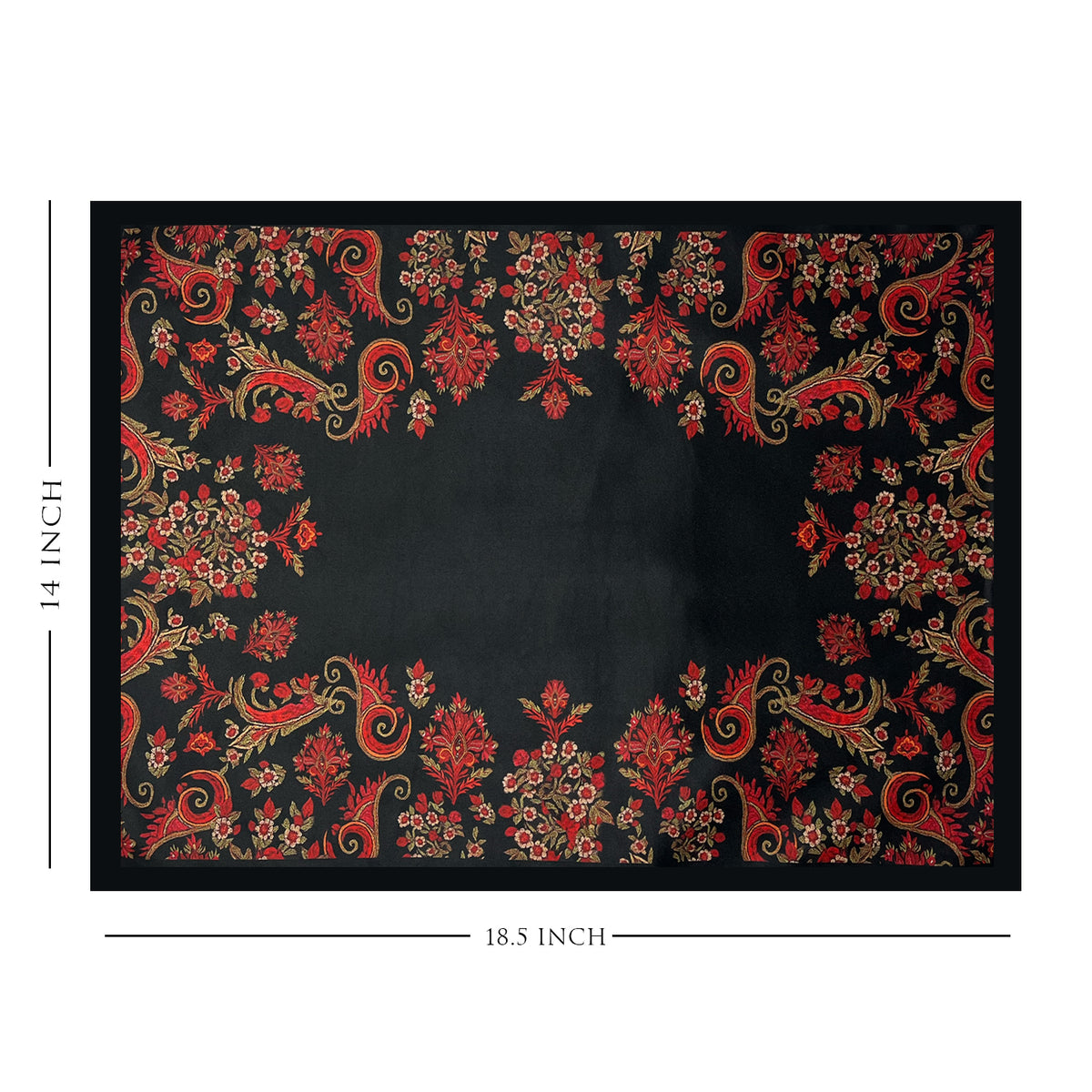 Black Paisley Fabric Table mats (set of 2)