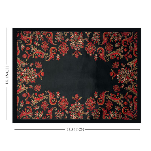 Black Paisley Fabric Table mats (set of 2)