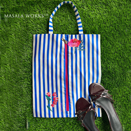 Stripes And Petal Shoe Bag