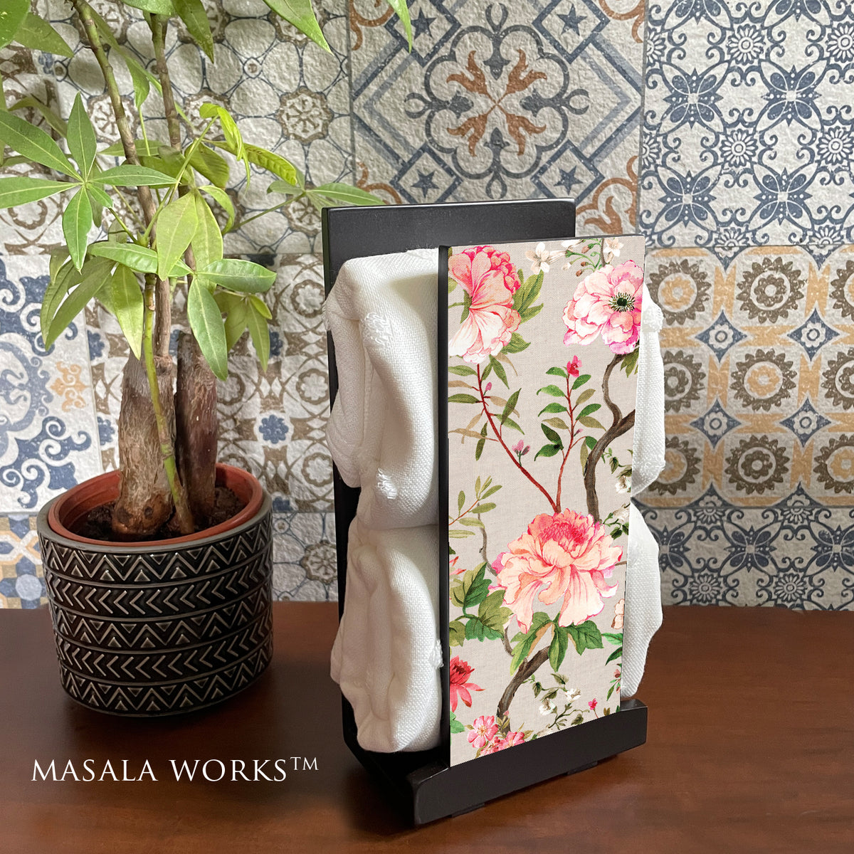 Peonys In Bloom Cloth Napkin Stand