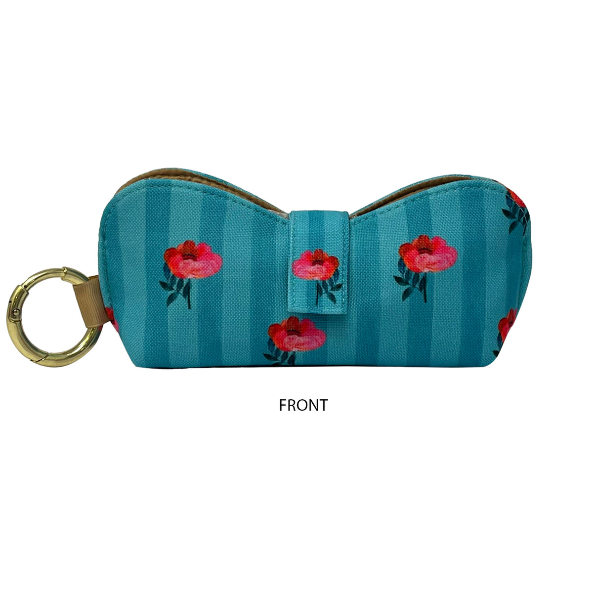 Striped Flower Spectacle Case With Ring