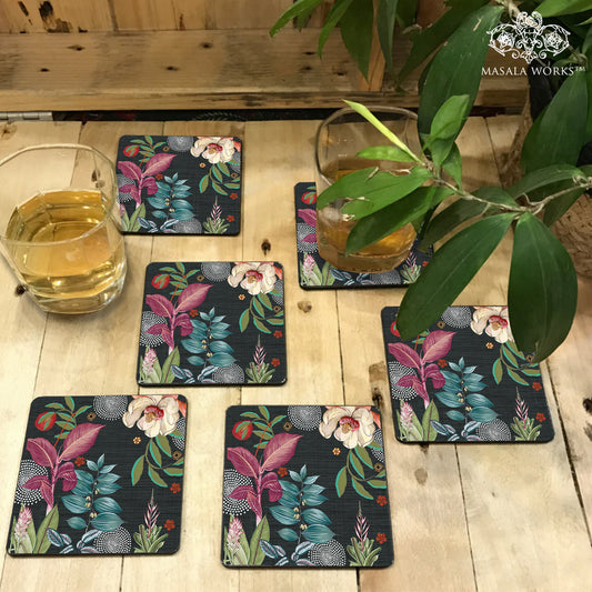 Midnight foliage Coasters