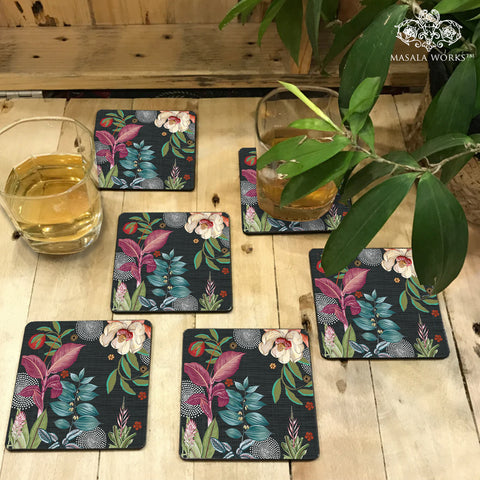 midnight foliage Coasters