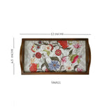 Ikat Floral Wooden Tray Set