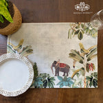 Tropical Elephant Cotton Fabric Table mats (set of 2)