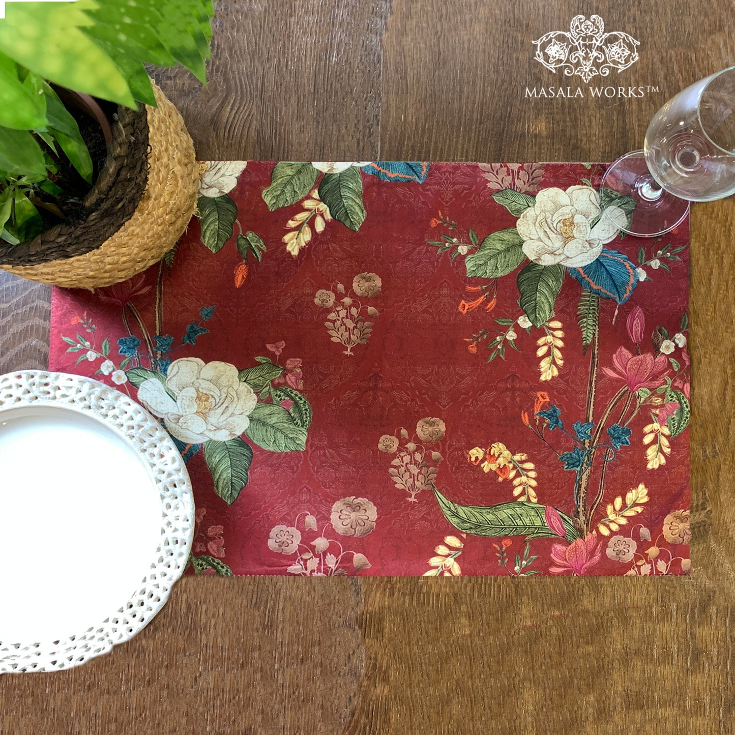 Indian Mogra Fabric Table mats (set of 2)