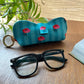 Striped Flower Spectacle Case With Ring
