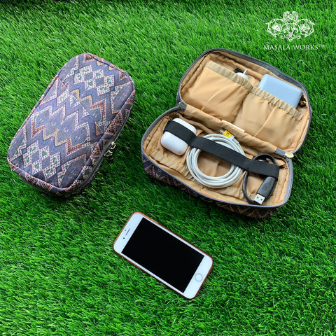 Classic Ikat Print Electronics Pouch