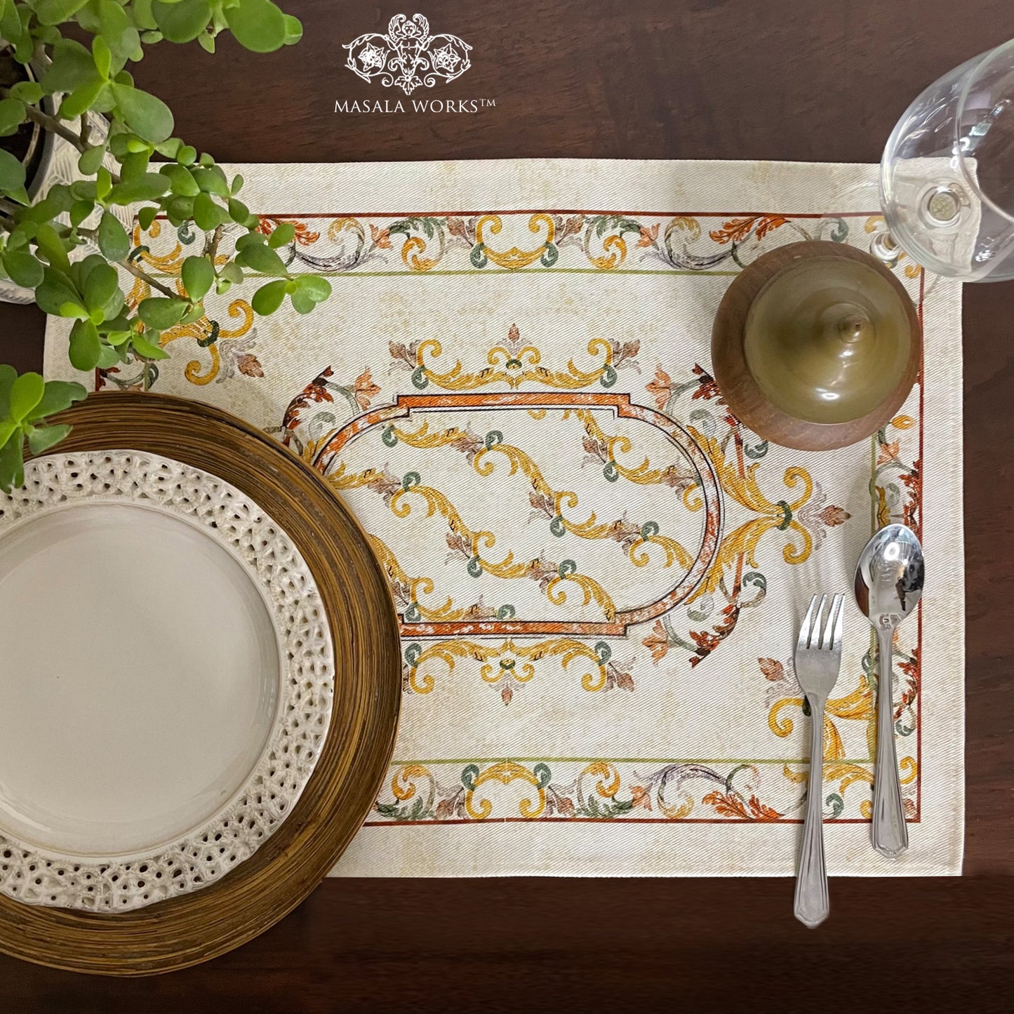 Inlay Prism Cotton Fabric Table mats (set of 2)