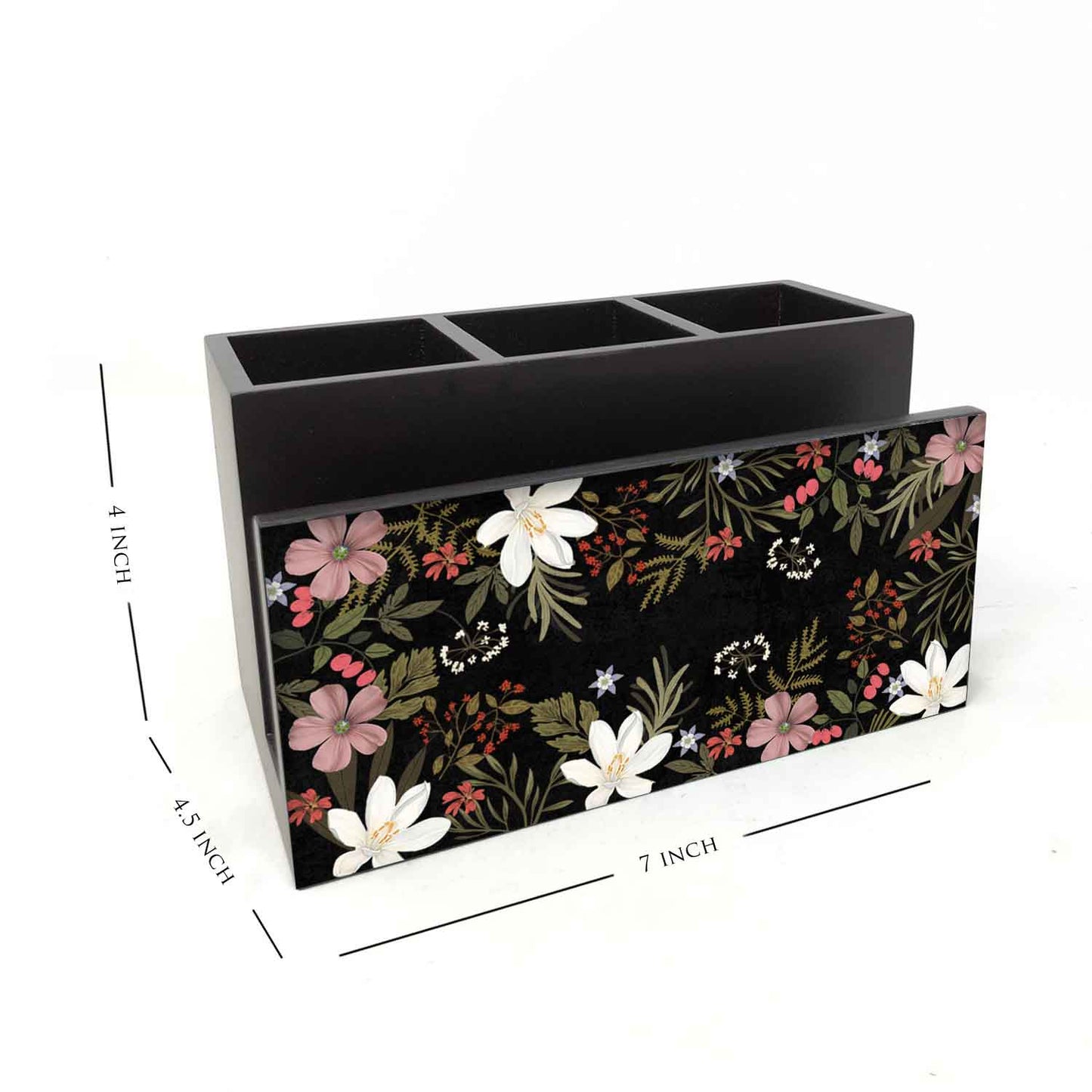 Midnight Blooms Cutlery Stand with Tissue Paper Holder