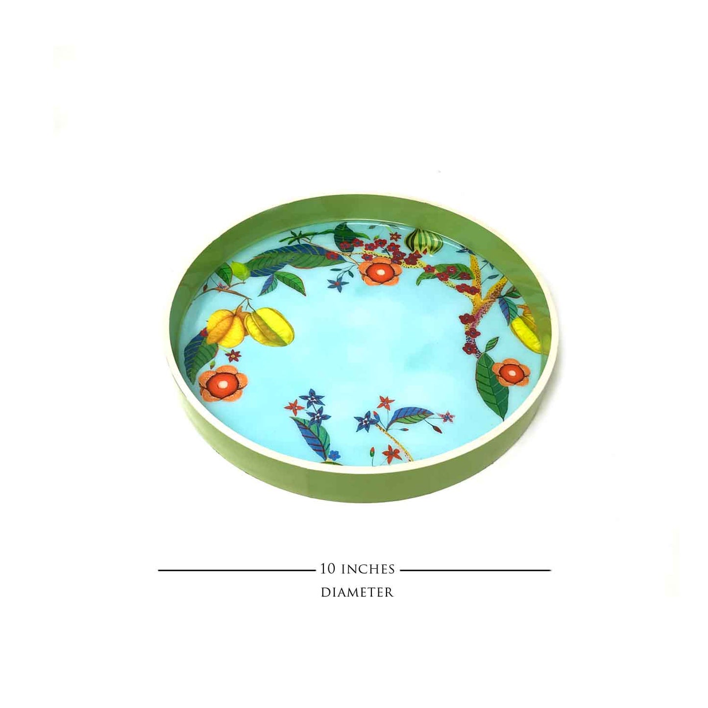 Tropical Fruit Canopy Enamel Round Tray